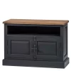 100x70x40 TV Kommode In Schwarz & Teak – Niovan 10