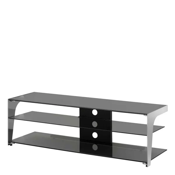 130x41x40 TV Rack Aus Rauchglas & Chrom – Vidiano 1