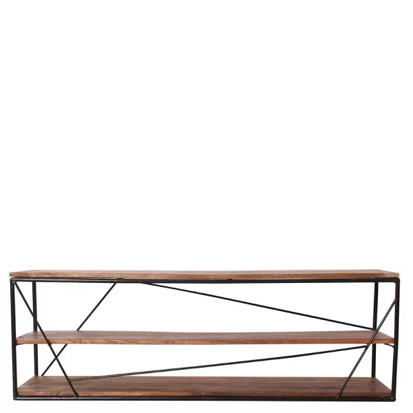 140x47x40 TV Tisch Regal Aus Massivholz & Stahl – Offia 3