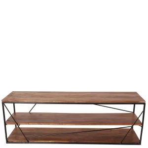 140x47x40 TV Tisch Regal Aus Massivholz & Stahl – Offia 12