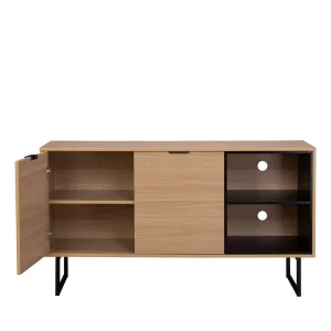 140x76x40 TV Phonoschrank In Eiche & Schwarz – Brausca 14