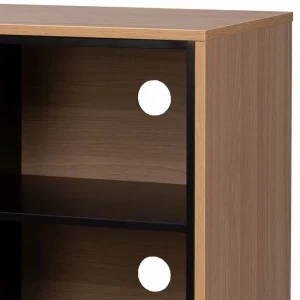 140x76x40 TV Phonoschrank In Eiche & Schwarz – Brausca 16