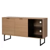 140x76x40 TV Phonoschrank In Eiche & Schwarz – Brausca 22