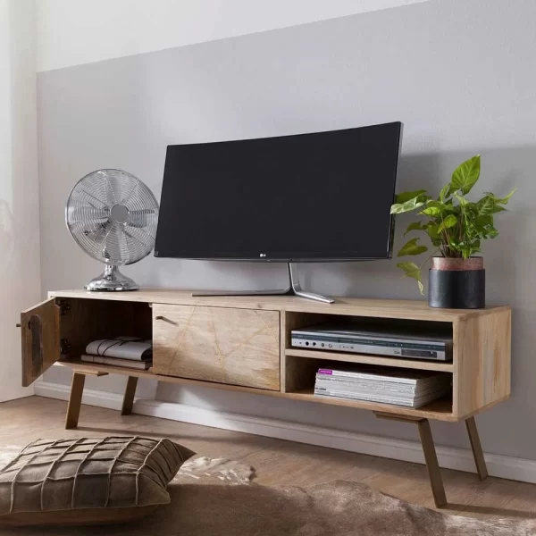145x47x35 TV Lowboard Aus Mango Massivholz – Geyco 4