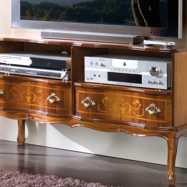 Barock Fernseh Tisch Mit 2 Schubladen Agosto & 2 Fächern 5