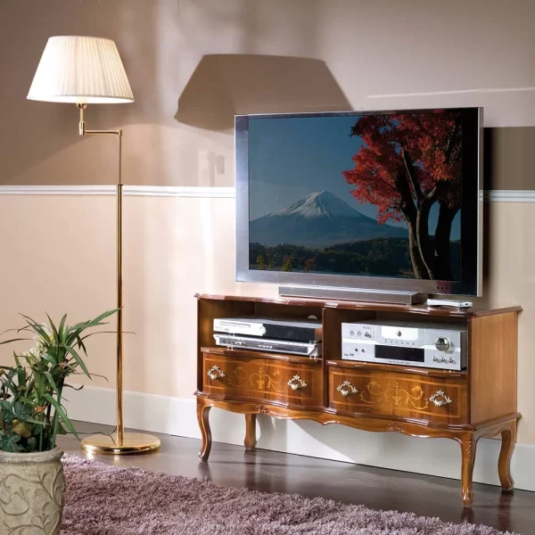 Barock Fernseh Tisch Mit 2 Schubladen Agosto & 2 Fächern 6