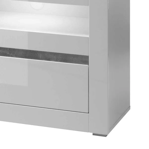 Hochglanz Lowboard Fürs TV In Weiß Mextra Mit 3 Schubladen 4