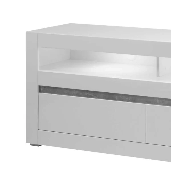 Hochglanz Lowboard Fürs TV In Weiß Mextra Mit 3 Schubladen 5