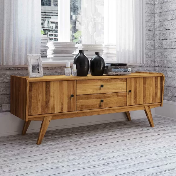 Mid Century Lowboard Aus Wildeiche Massivholz – Hardus 3