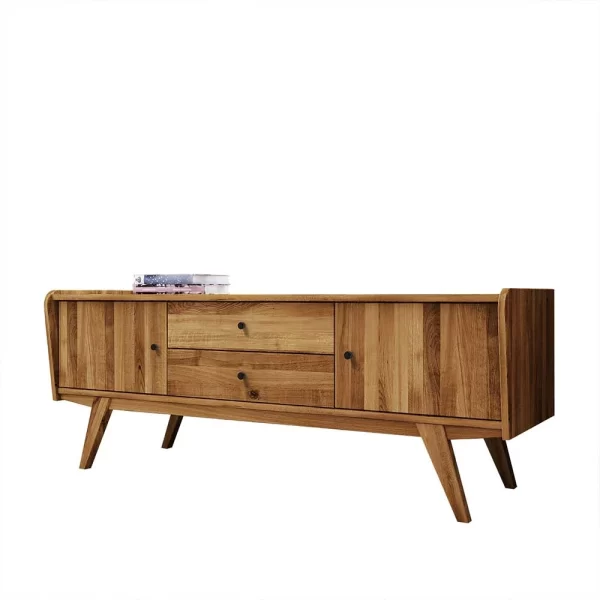 Mid Century Lowboard Aus Wildeiche Massivholz – Hardus 1