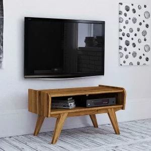 Midcentury Wildeiche TV Bank Mit Fach – Hardus 10