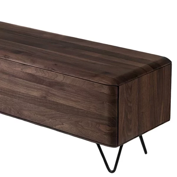 Retro Style Lowboard Aus Nussbaum Massivholz – Rivossa 4
