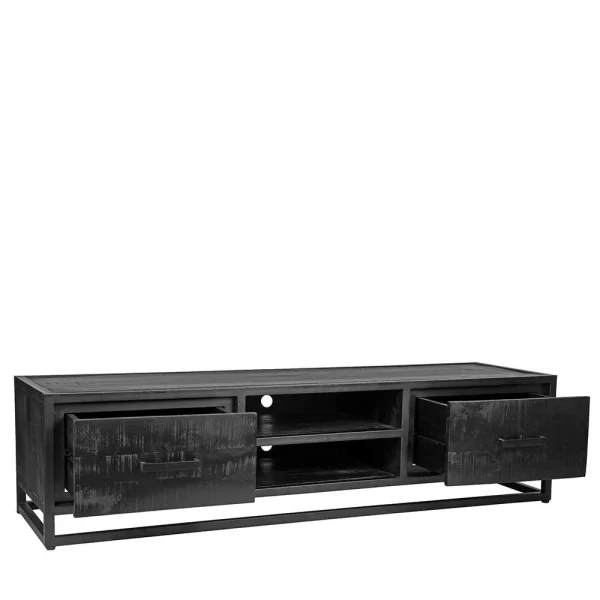 Schwarzer TV Unterschrank Im Industry Stil – Esturado 4