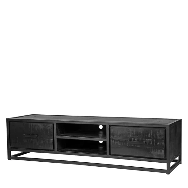 Schwarzer TV Unterschrank Im Industry Stil – Esturado 1