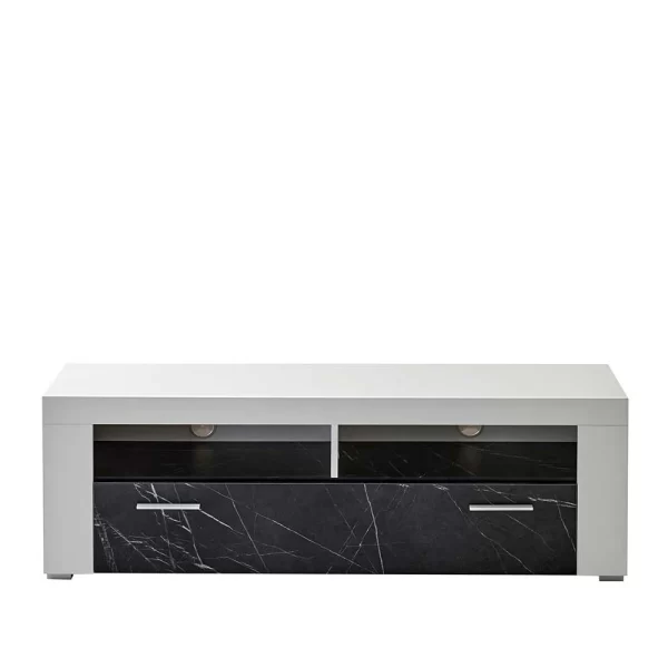 TV Board In Weiß & Anthrazit Stein Optik – Vaffonia 4