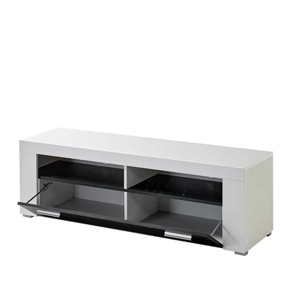 TV Board In Weiß & Anthrazit Stein Optik – Vaffonia 5
