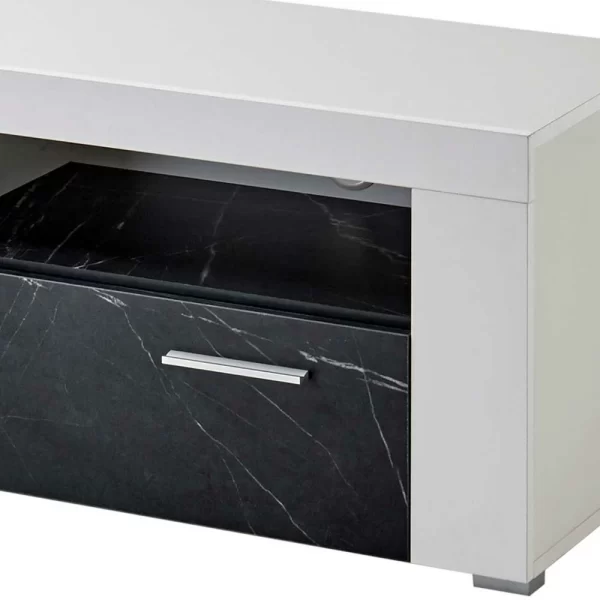 TV Board In Weiß & Anthrazit Stein Optik – Vaffonia 6