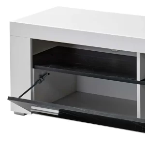 TV Board In Weiß & Anthrazit Stein Optik – Vaffonia 18
