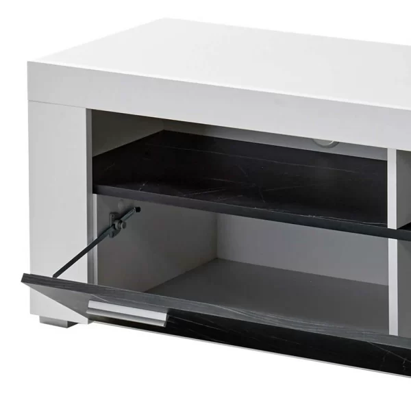 TV Board In Weiß & Anthrazit Stein Optik – Vaffonia 7