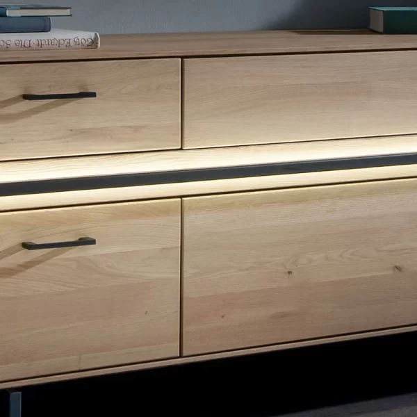 TV Lowboard Aus Asteiche Mit Metall – Clenza 7